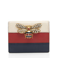 Gucci Leather Queen Margaret Bee Card Case (SHF-xcHoPF)