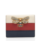 Gucci Leather Queen Margaret Bee Card Case (SHF-xcHoPF)
