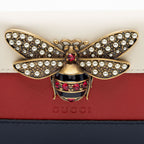 Gucci Leather Queen Margaret Bee Card Case