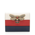 Gucci Leather Queen Margaret Bee Card Case