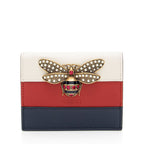 Gucci Leather Queen Margaret Bee Card Case