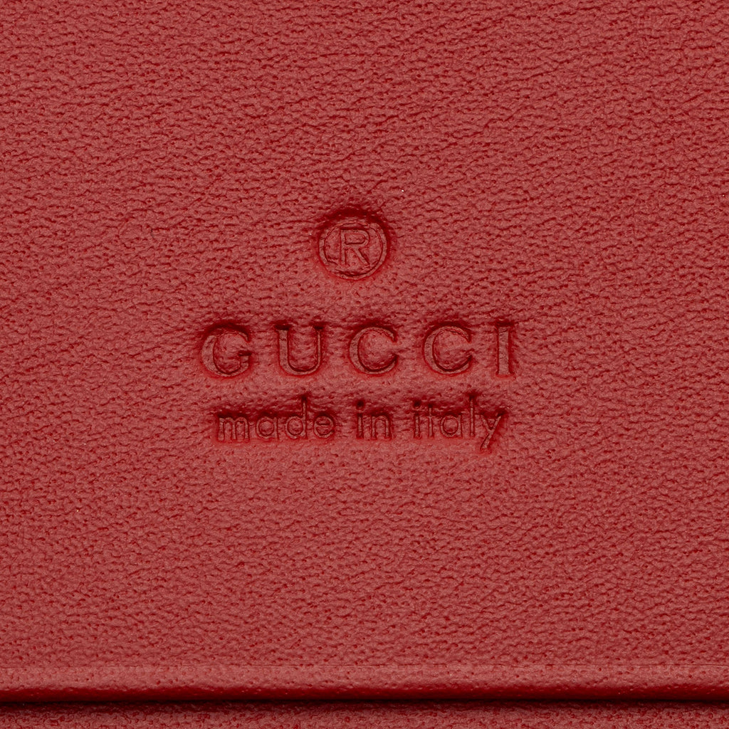 Gucci Leather Queen Margaret Bee Card Case