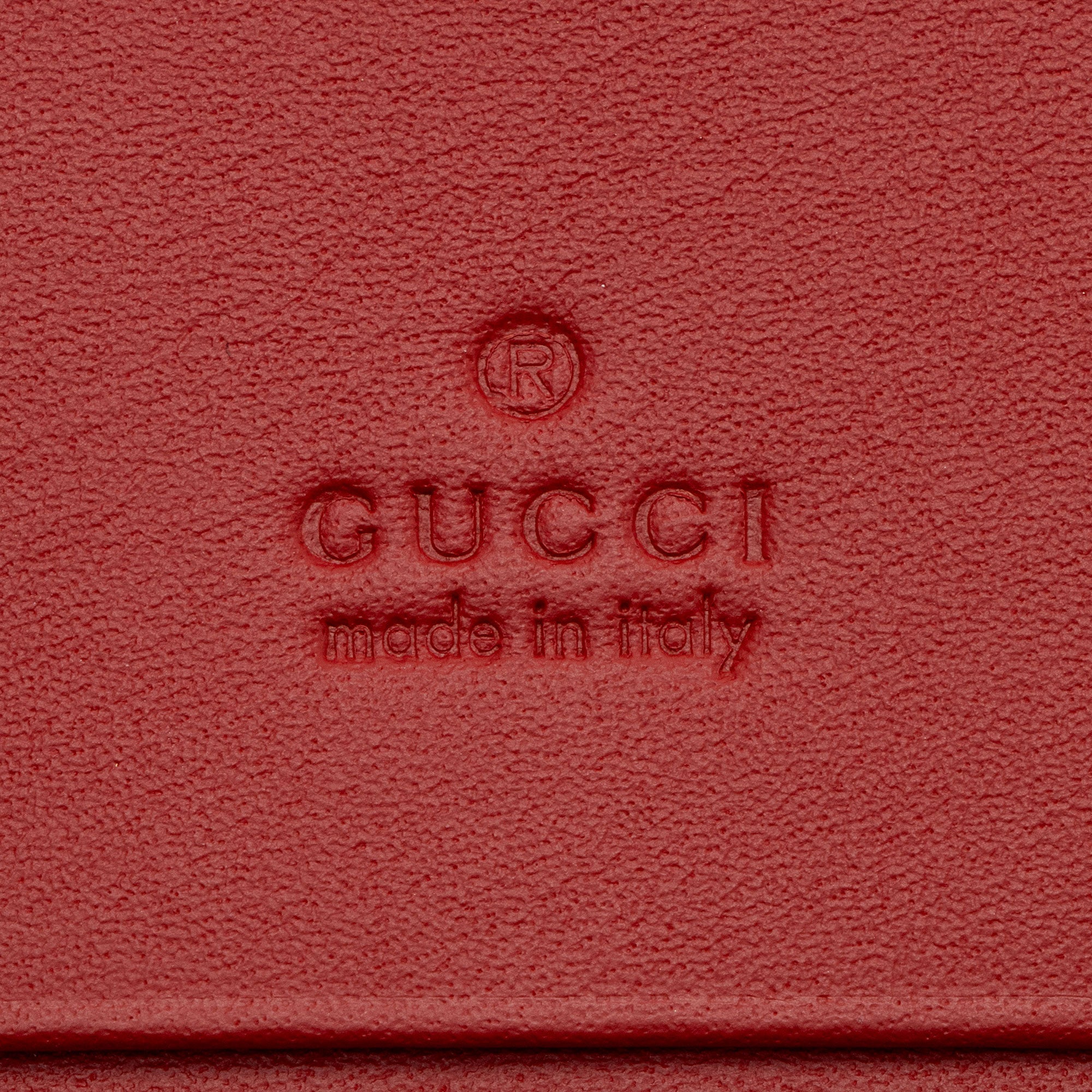 Gucci Leather Queen Margaret Bee Card Case