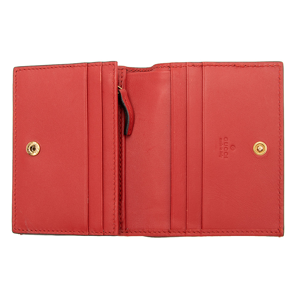 Gucci Leather Queen Margaret Card Case (SHF-19661)