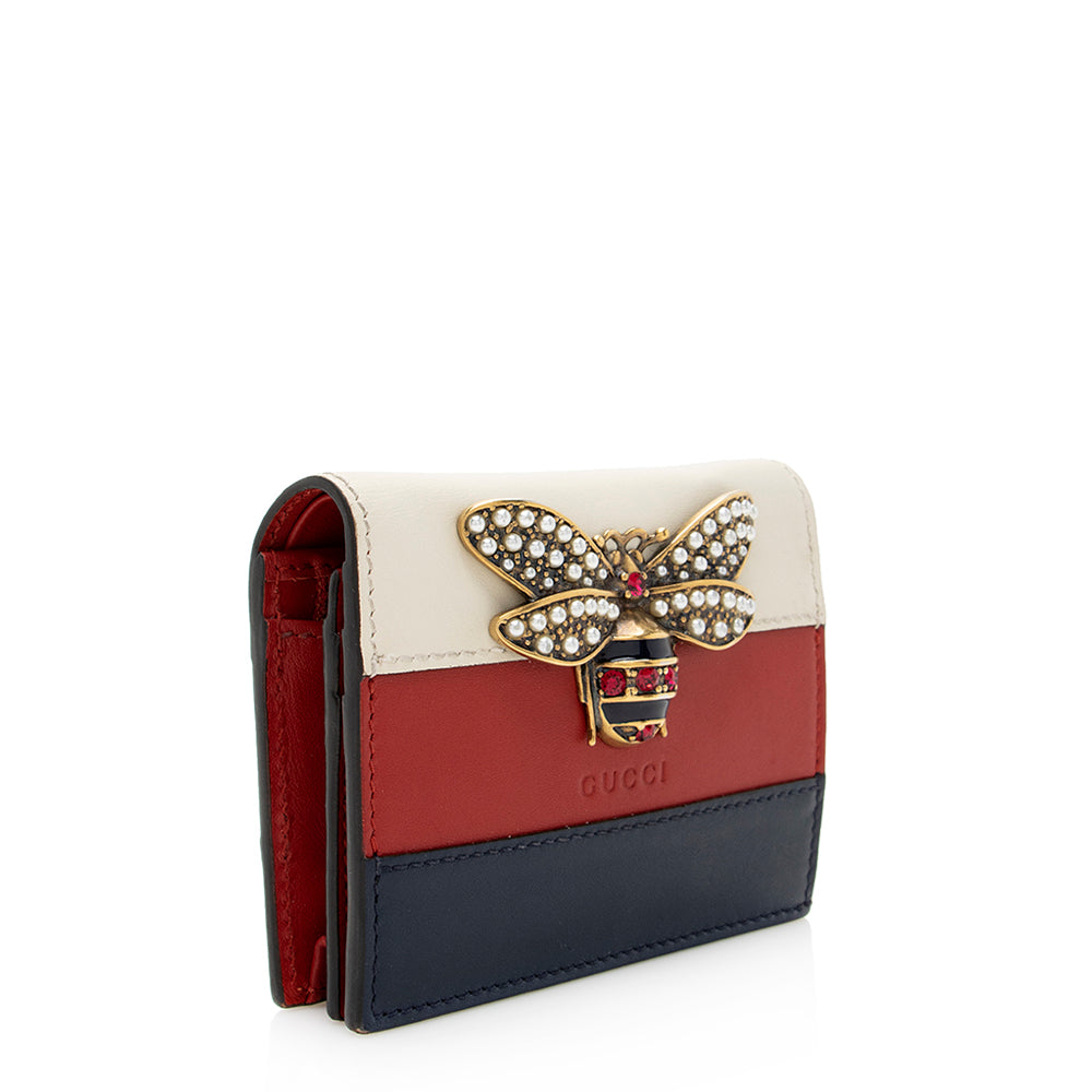 Gucci Leather Queen Margaret Card Case (SHF-19661)