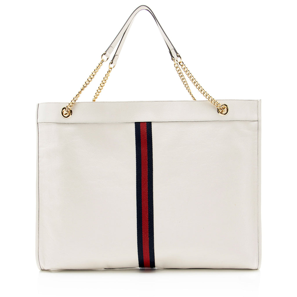 Gucci Leather Rajah Maxi Tote (SHF-rKkXgP)