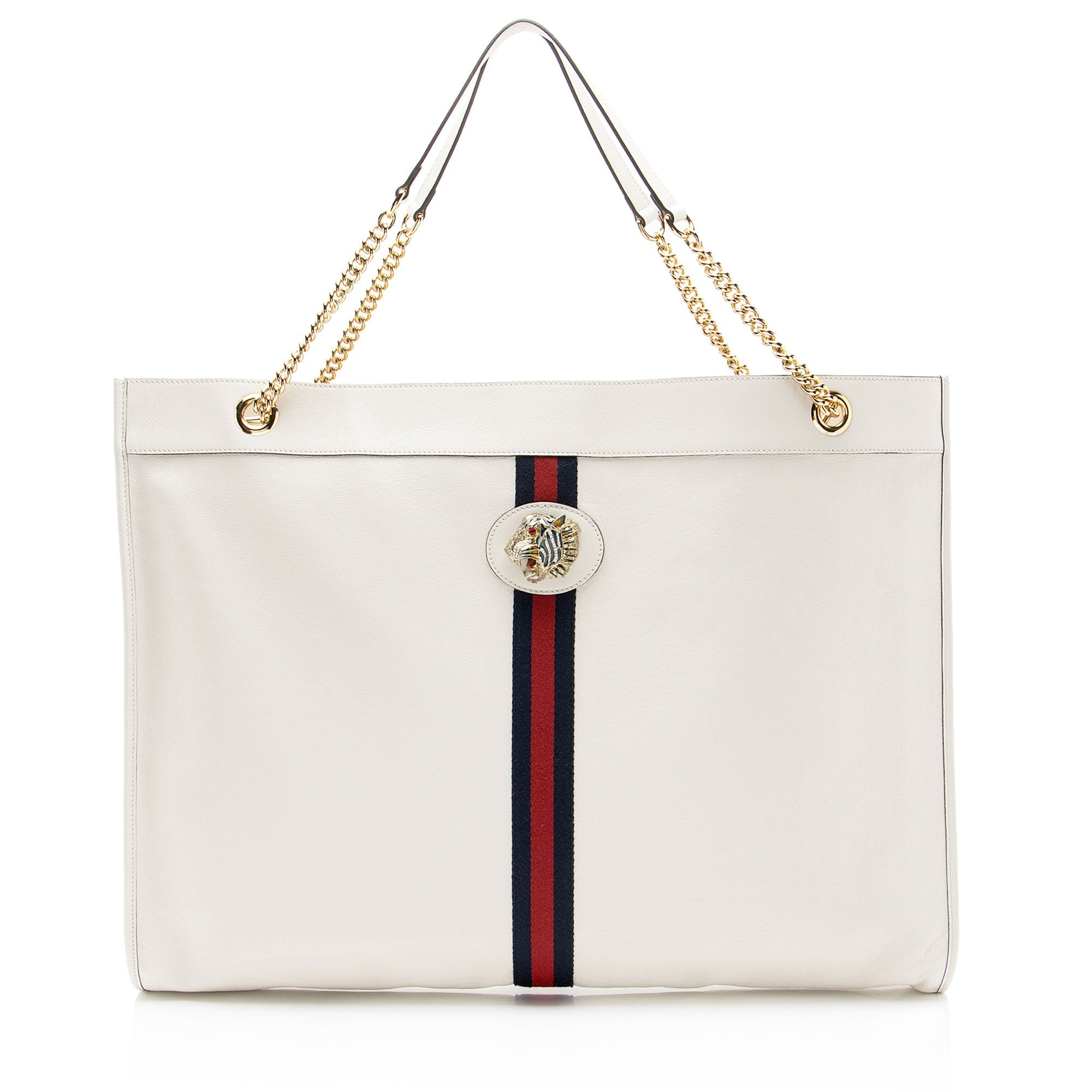 Gucci Leather Rajah Maxi Tote (SHF-rKkXgP)
