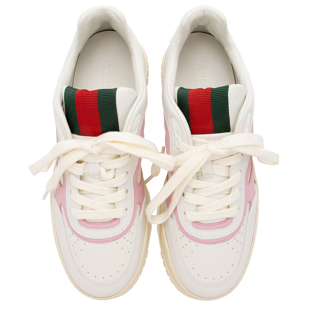 Gucci Leather Re-Web Low Top Sneakers - Size 9 / 39