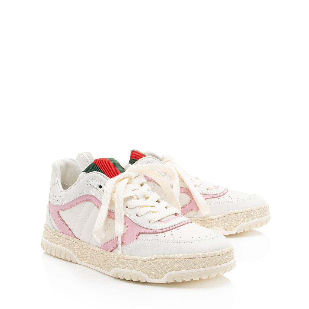 Gucci Leather Re-Web Low Top Sneakers - Size 9 / 39