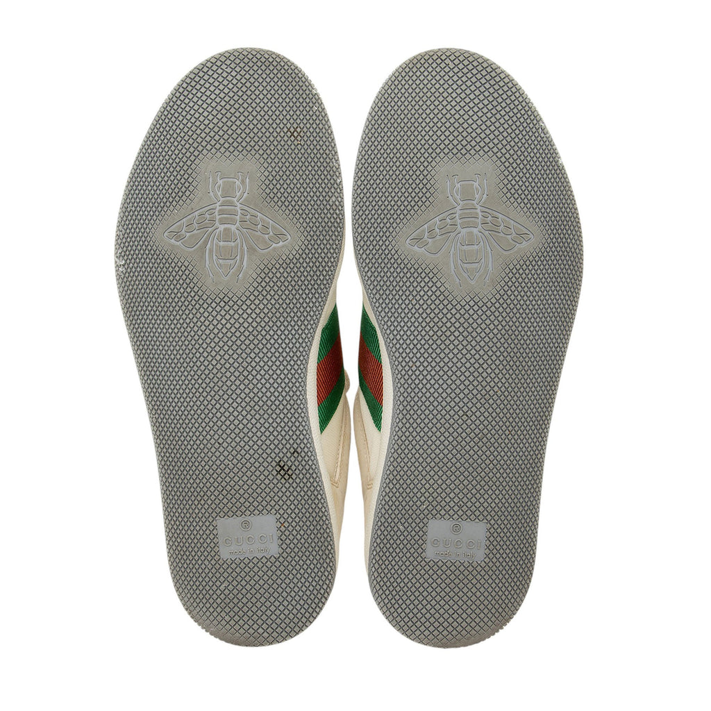 Gucci Leather Web Screener Sneakers - Size 5.5 / 35.5