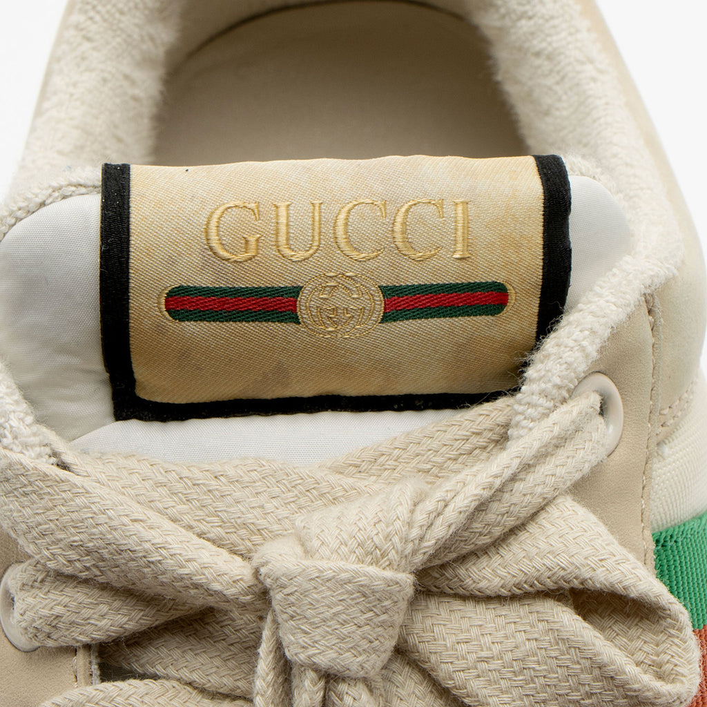 Gucci Leather Web Screener Sneakers - Size 8 / 38