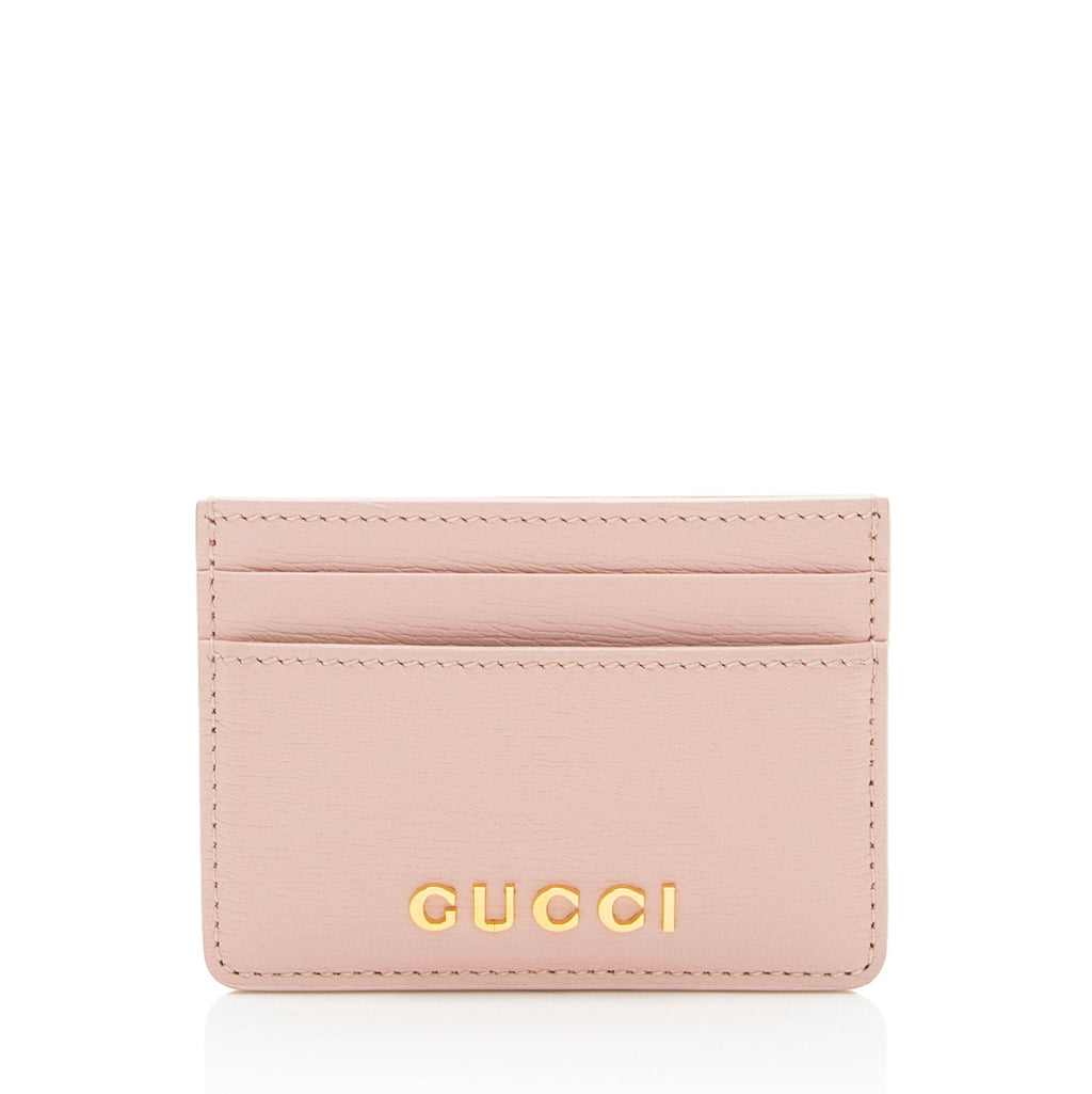 Gucci Leather Script Card Case