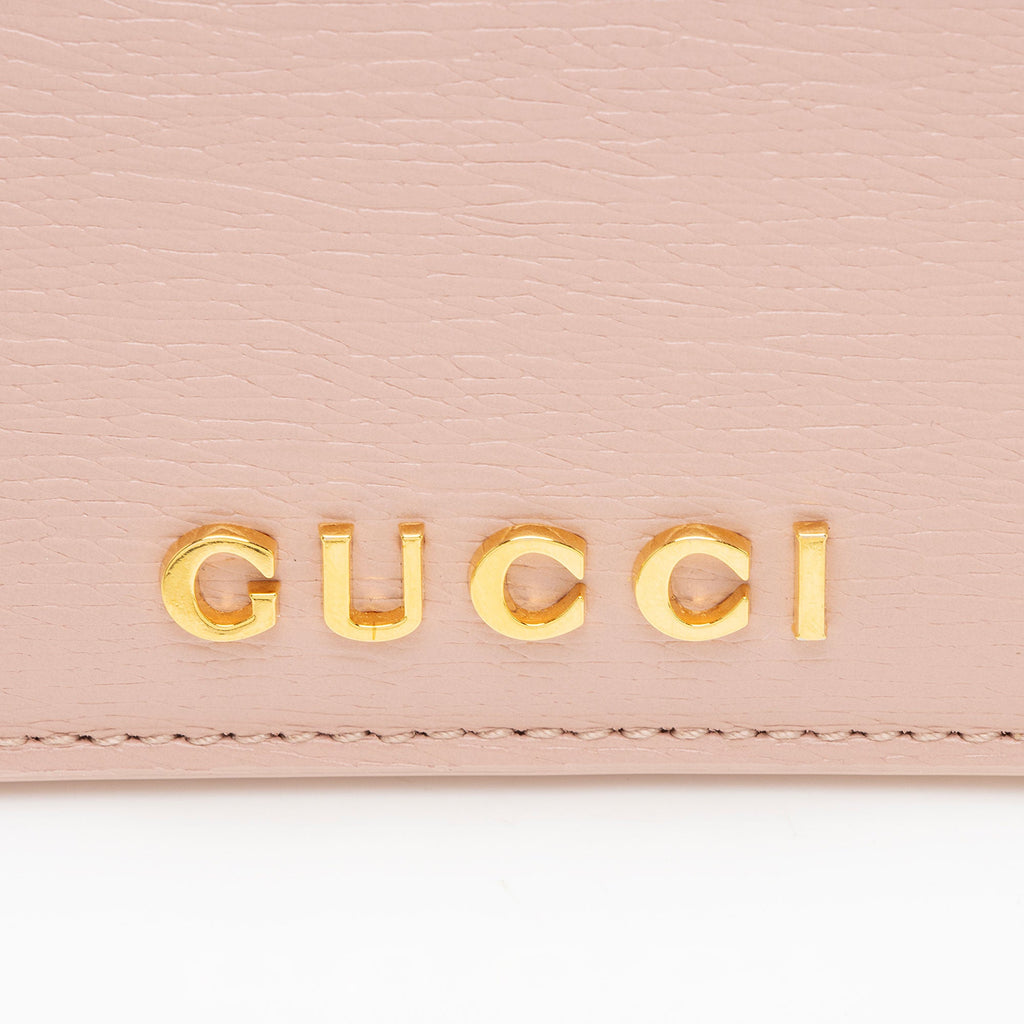 Gucci Leather Script Card Case