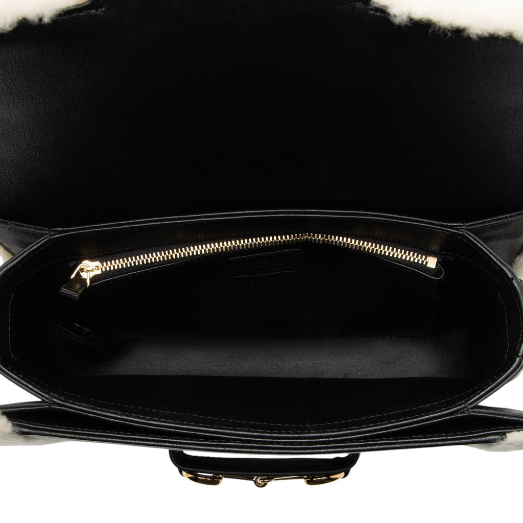 Gucci Leather Shearling Horsebit 1955 Small Bag