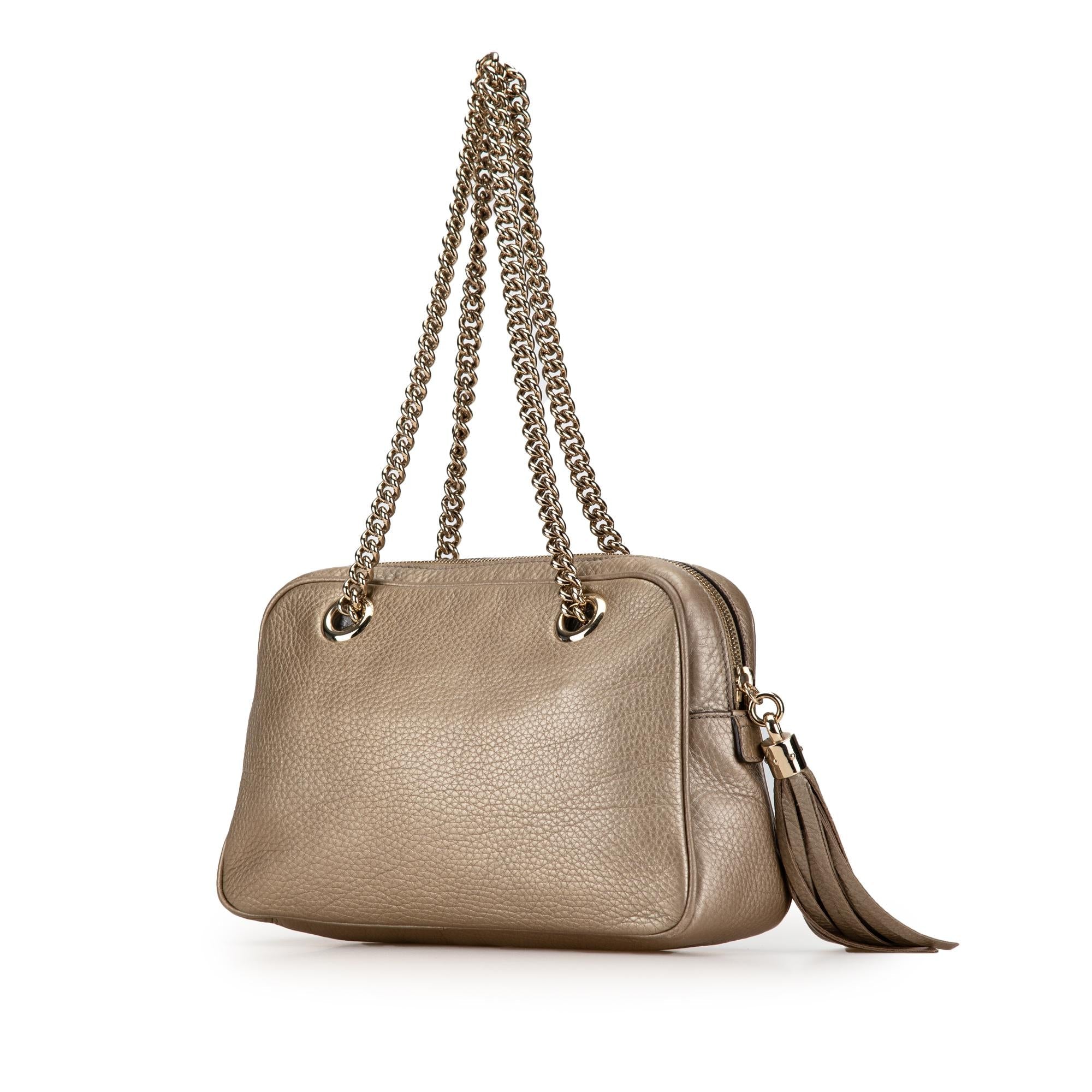Gucci Leather Soho Chain Zip Shoulder Bag (SHG-Ej5ErC)