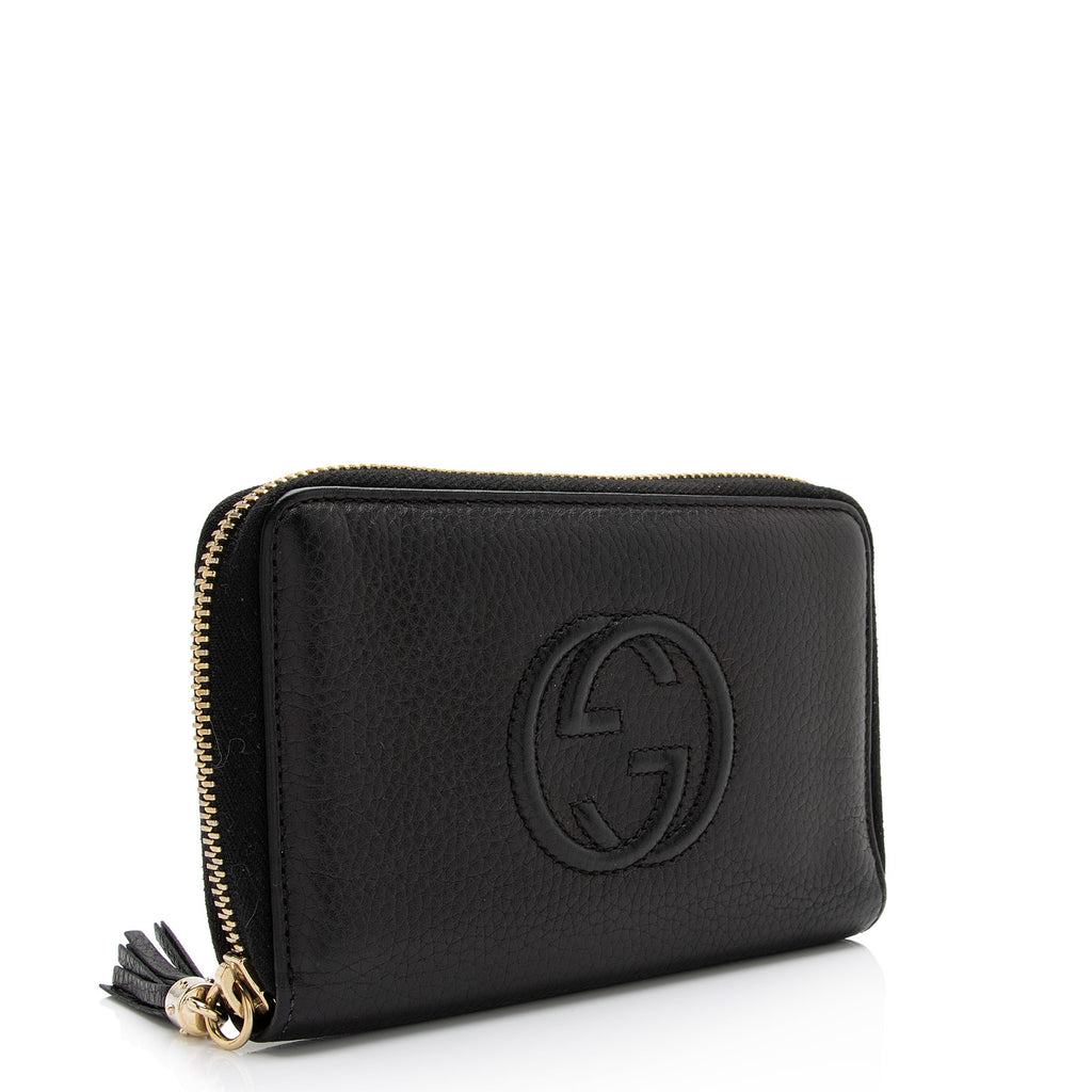 Gucci Leather Soho Medium Zip Around Wallet (SHF-23683)