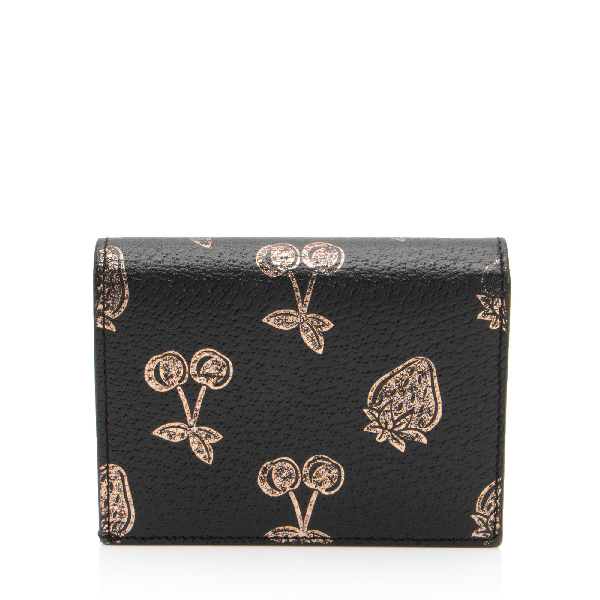 Gucci Leather Strawberry Cherry GG Marmont Card Holder (SHF-y2lHXZ)