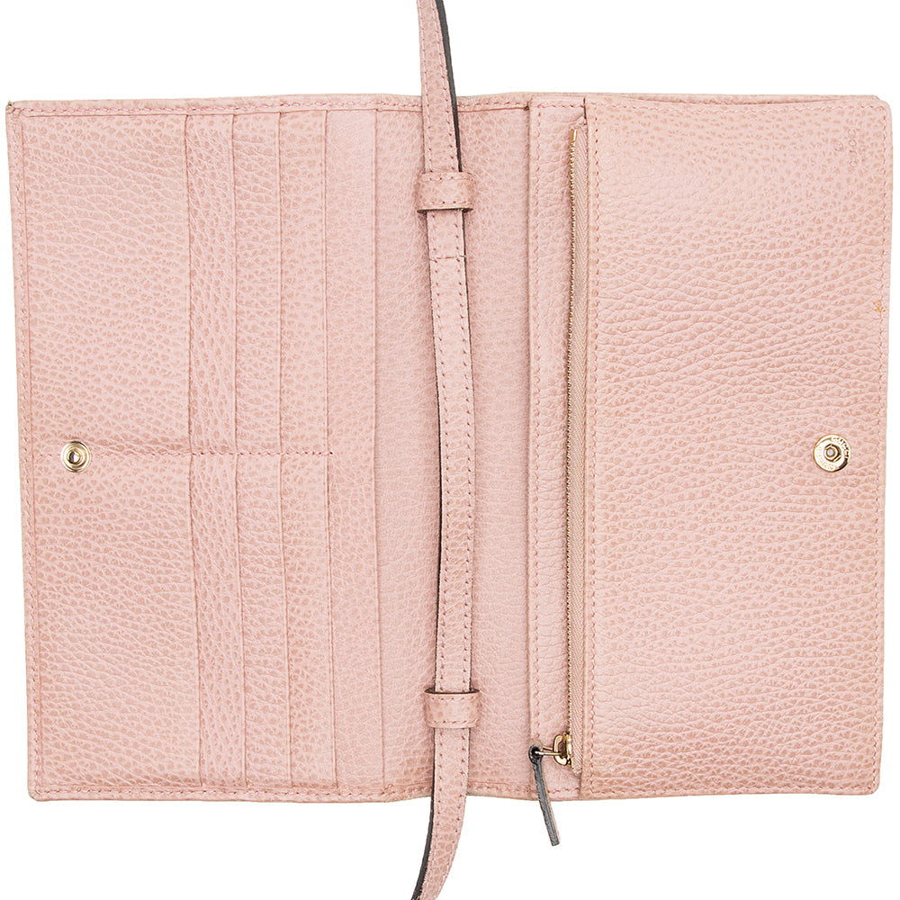 Gucci Leather Swing Wallet with Strap (SHF-15592)