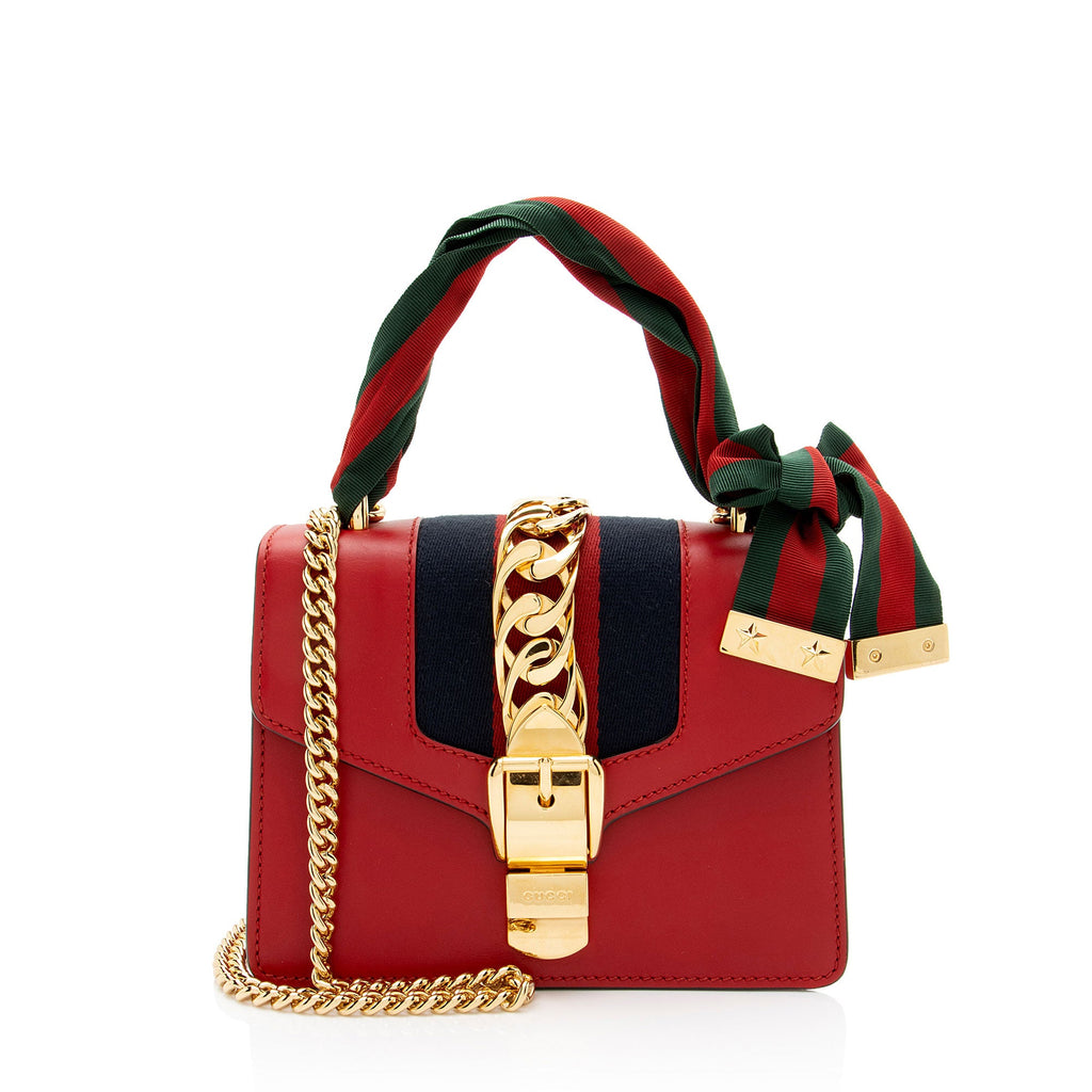 Gucci Leather Sylvie Mini Chain Bag