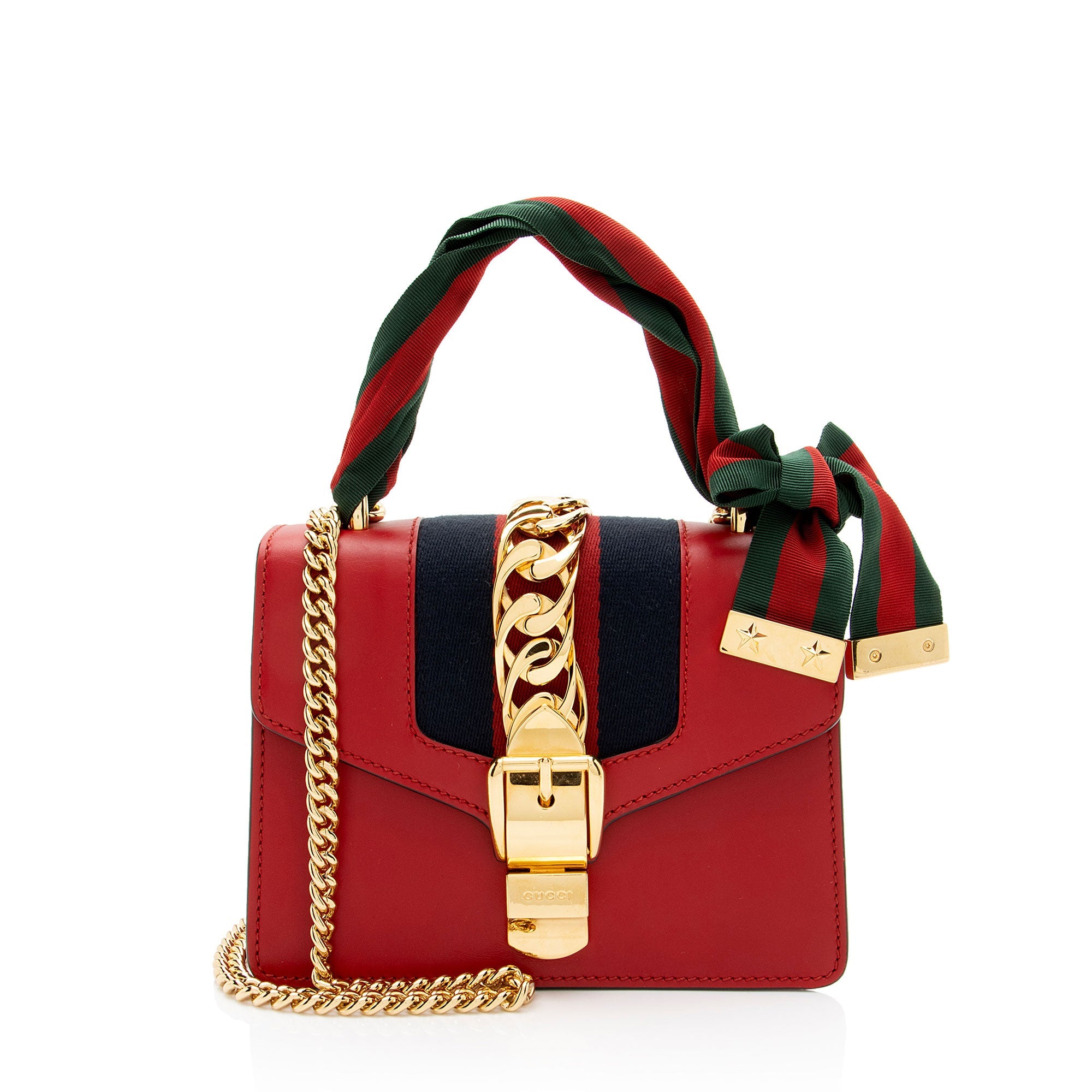 Gucci Leather Sylvie Mini Chain Bag