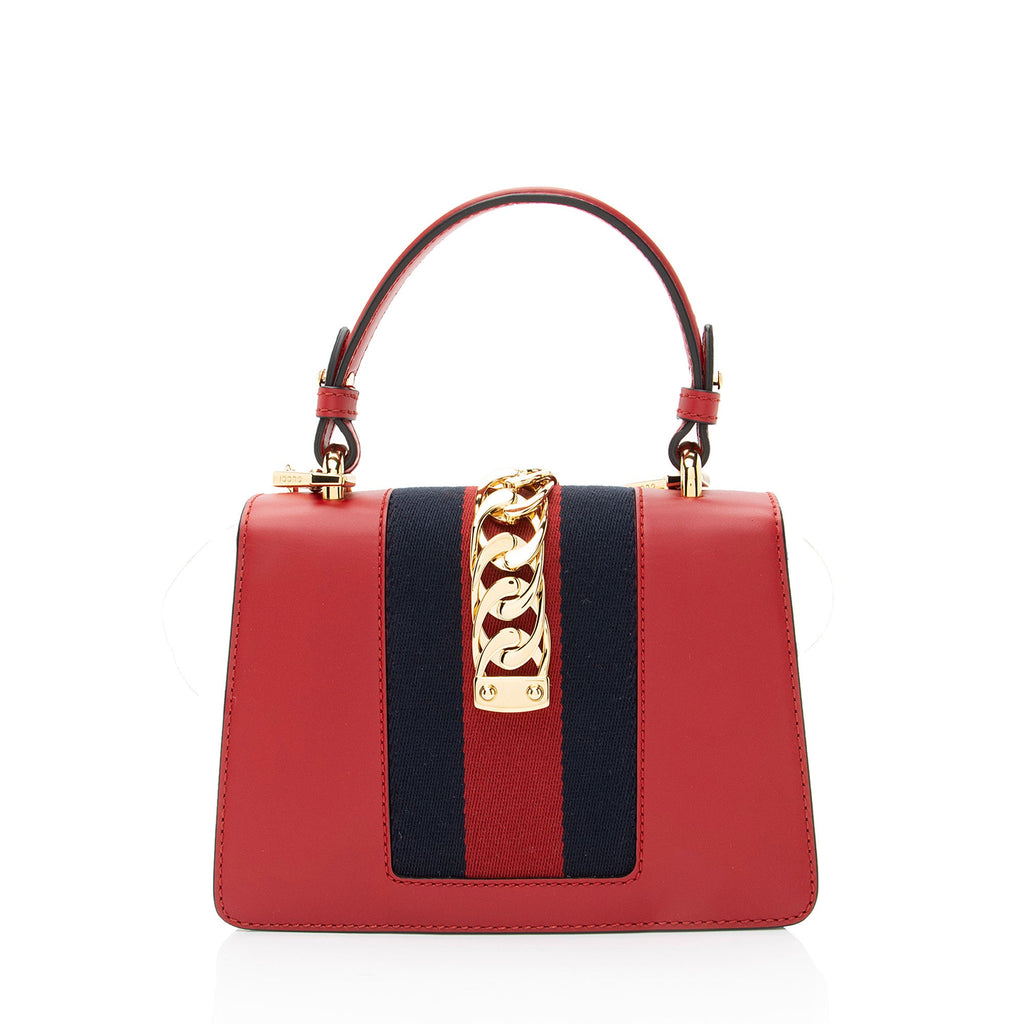 Gucci Leather Sylvie Mini Top Handle