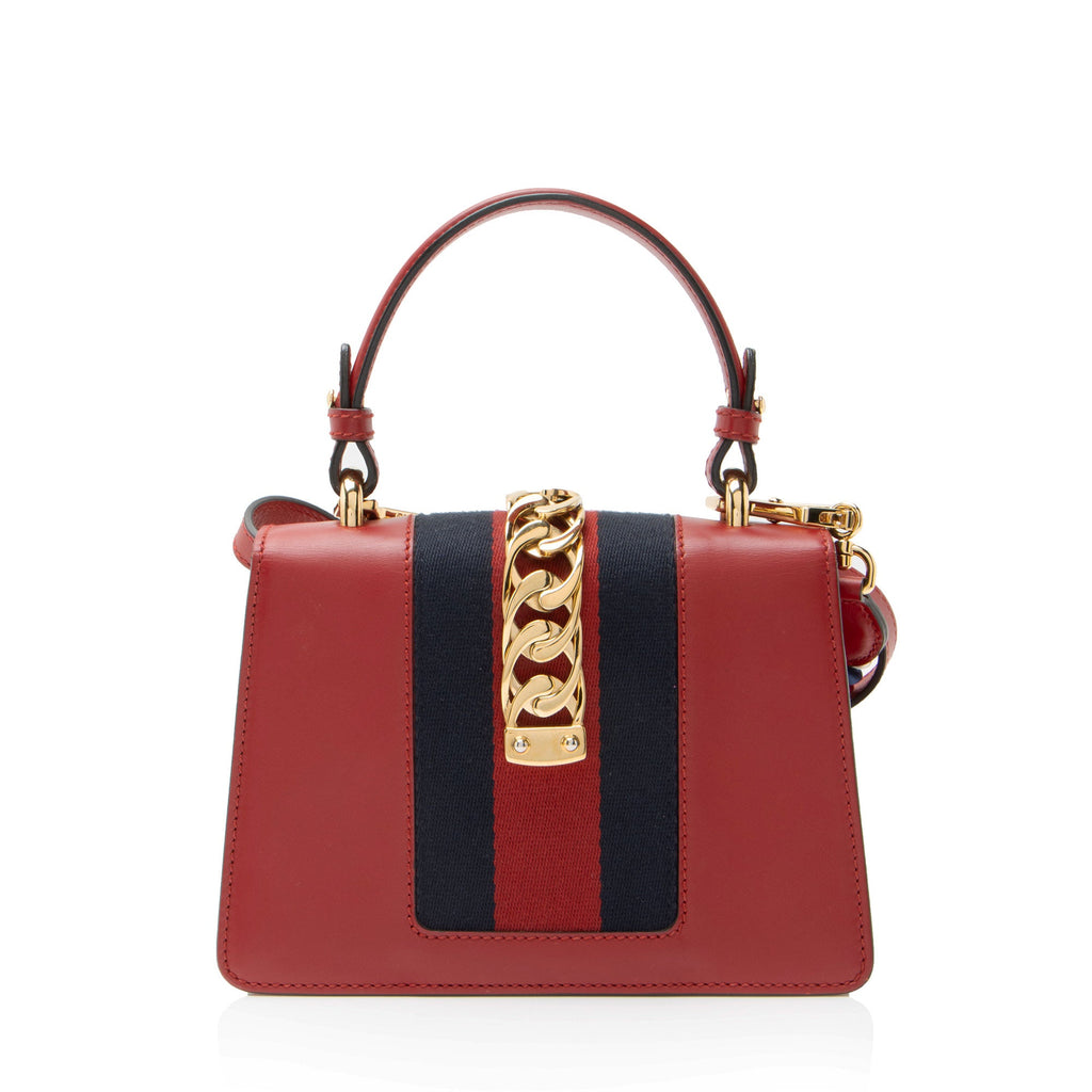 Gucci Leather Sylvie Mini Top Handle