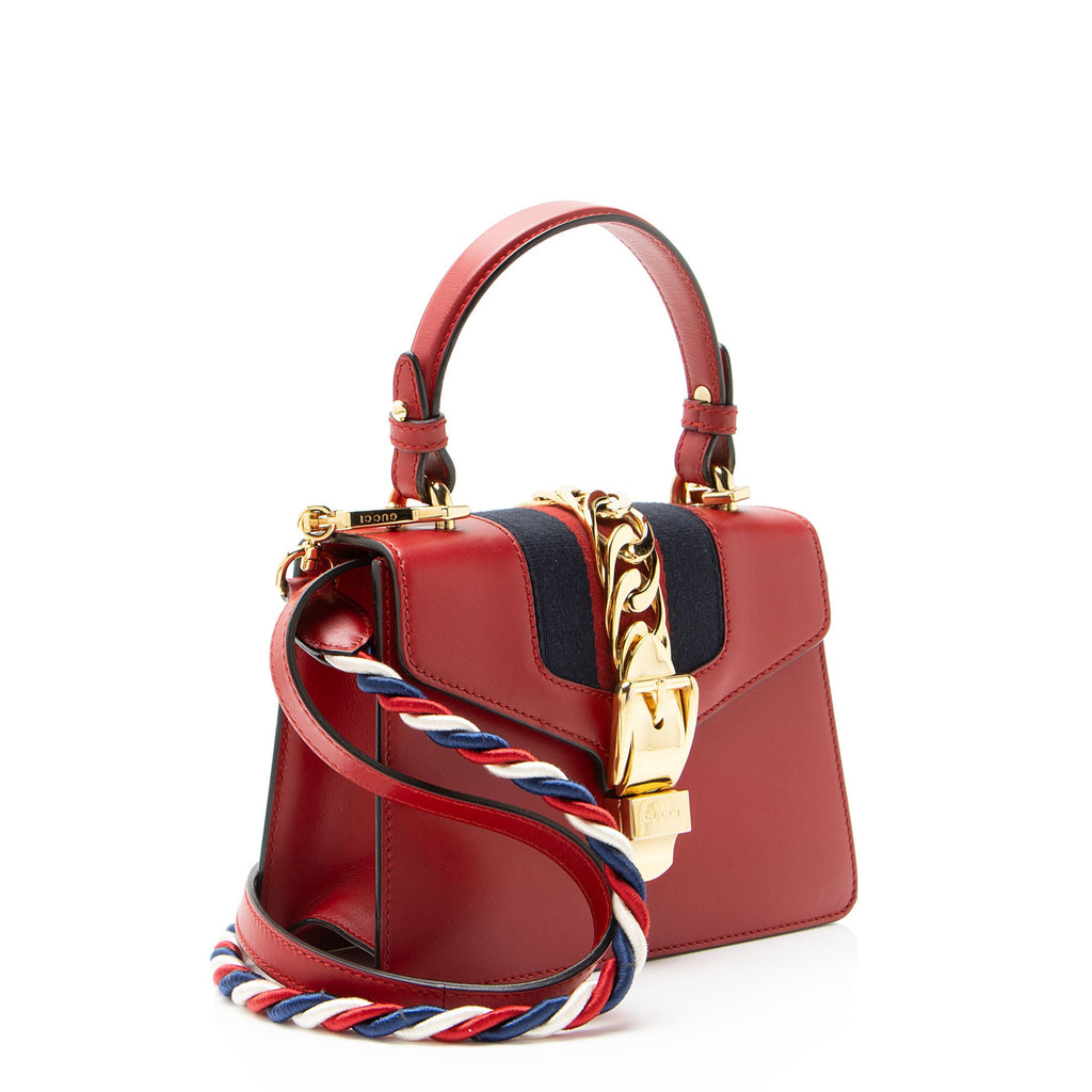 Gucci Leather Sylvie Mini Top Handle