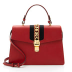 Gucci Leather Sylvie Top Handle Medium Satchel (SHF-BlCZi9)