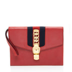 Gucci Leather Sylvie Wristlet (SHF-RDJFQ6)