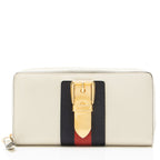 Gucci Leather Sylvie Zip Around Wallet