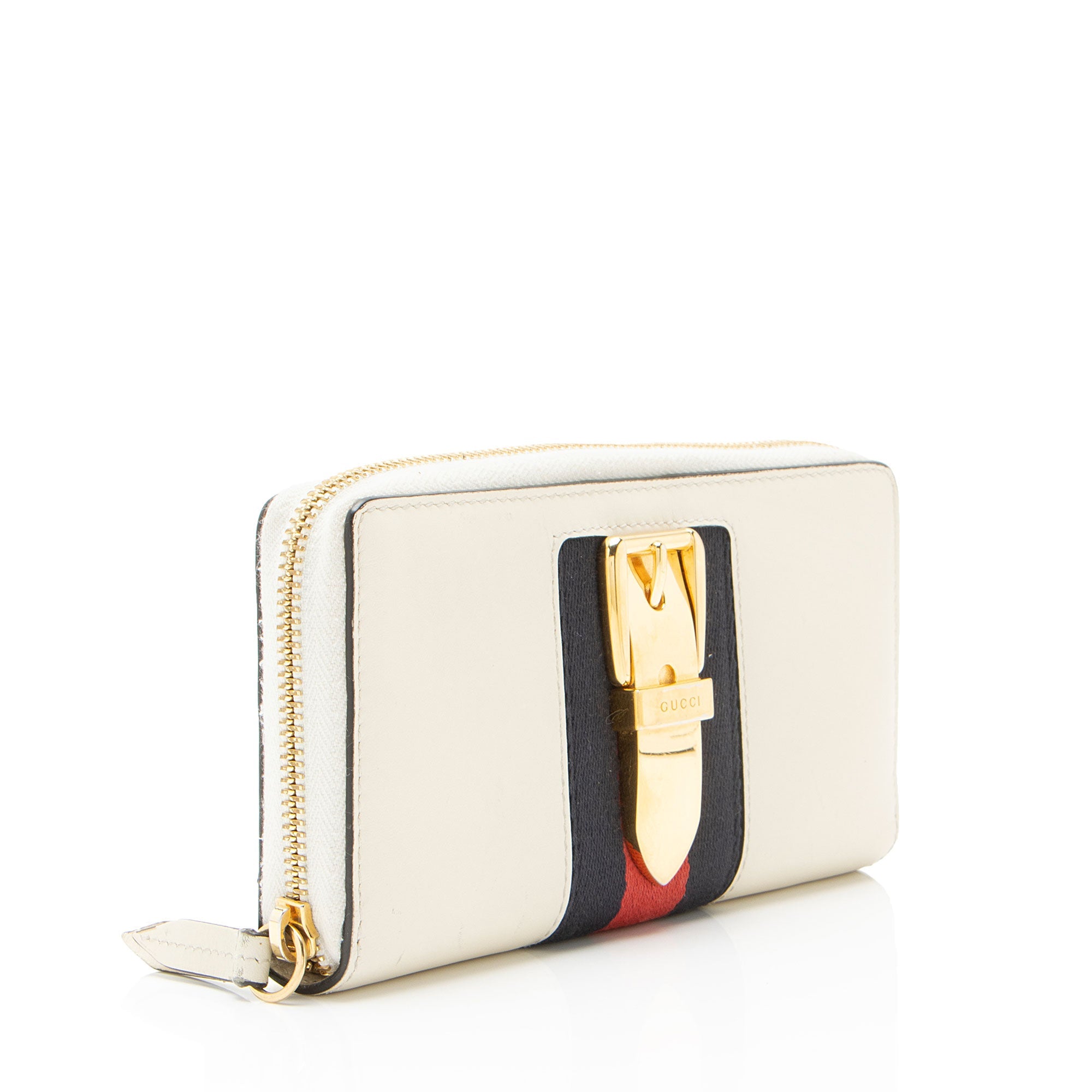 Gucci Leather Sylvie Zip Around Wallet