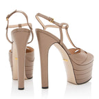 Gucci Leather Angel T-Strap Platform Pumps - Size 7.5 / 37.5
