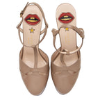 Gucci Leather Angel T-Strap Platform Pumps - Size 7.5 / 37.5