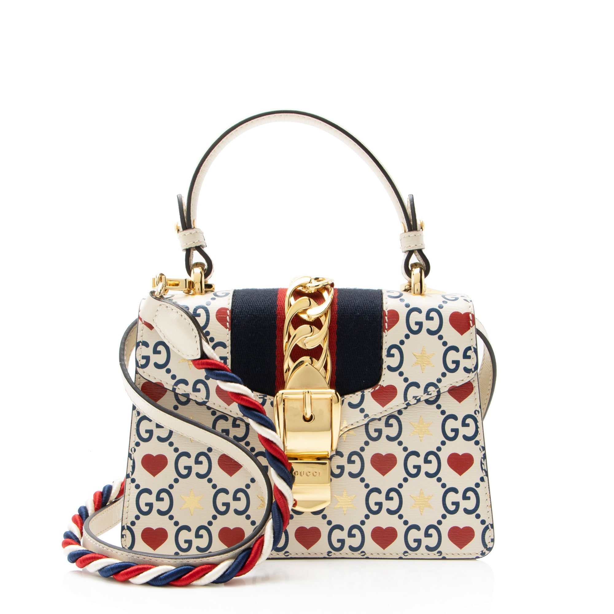 Gucci Leather Valentines Sylvie Mini Top Handle