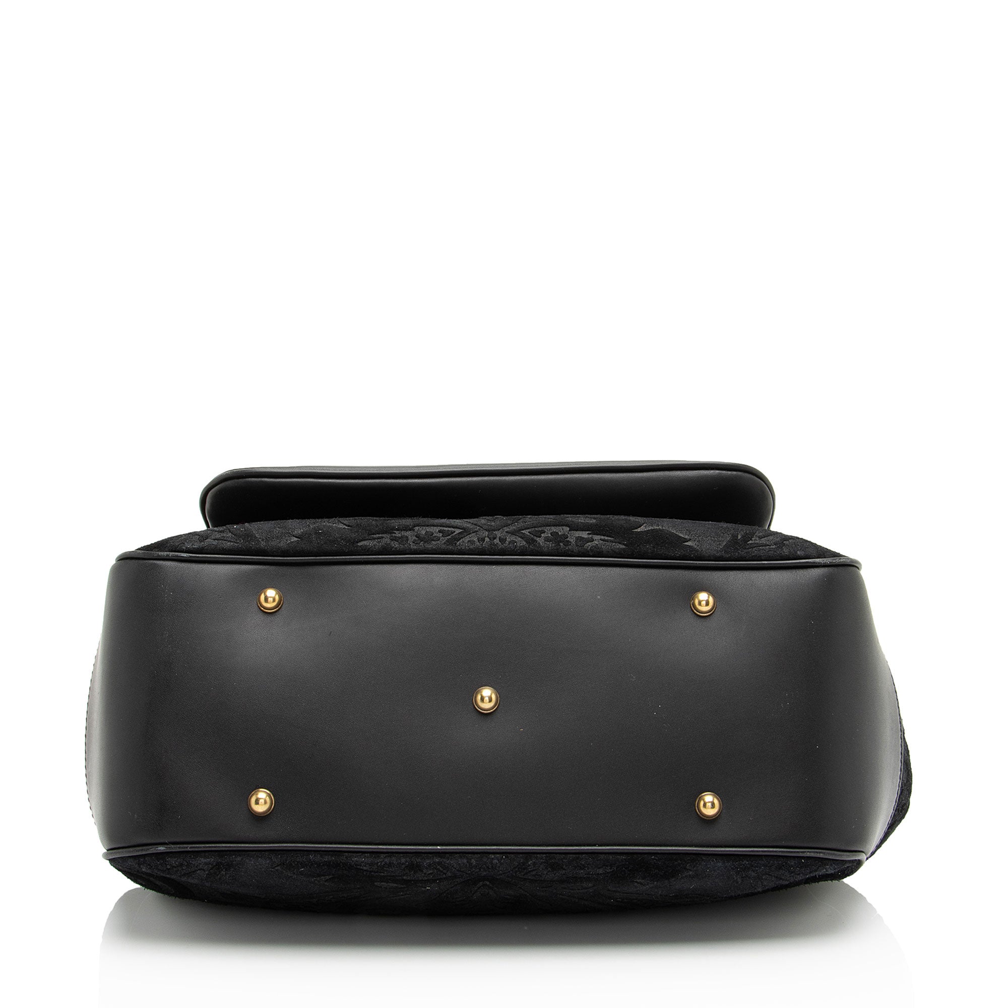 Gucci Leather Velvet Lady Stirrup Top Handle