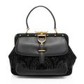 Gucci Leather Velvet Lady Stirrup Top Handle