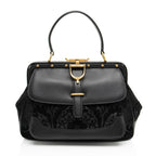 Gucci Leather Velvet Lady Stirrup Top Handle