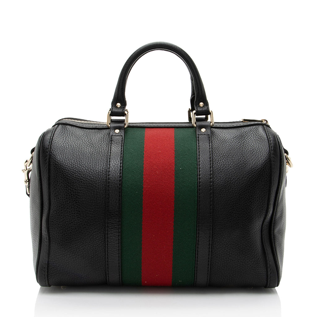 Gucci Leather Vintage Web Joy Medium Boston Bag