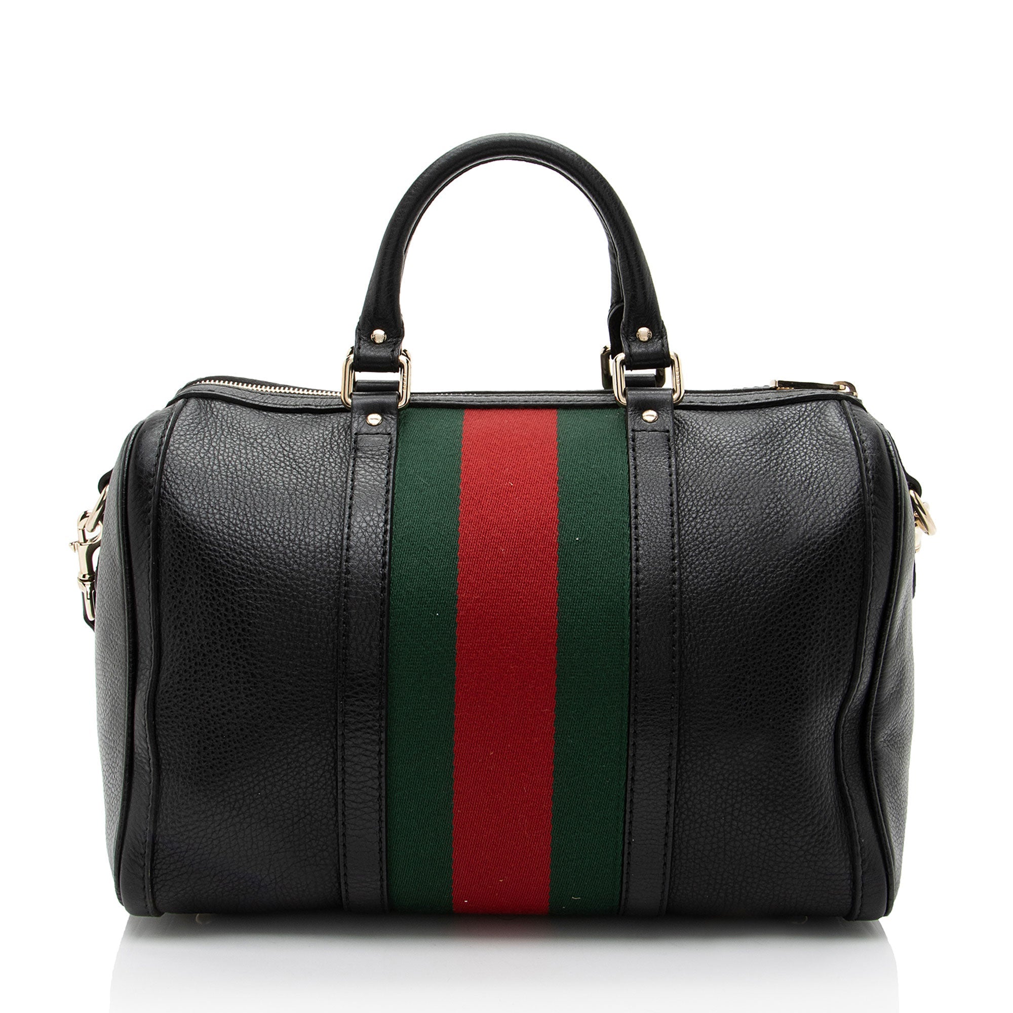 Gucci Leather Vintage Web Joy Medium Boston Bag