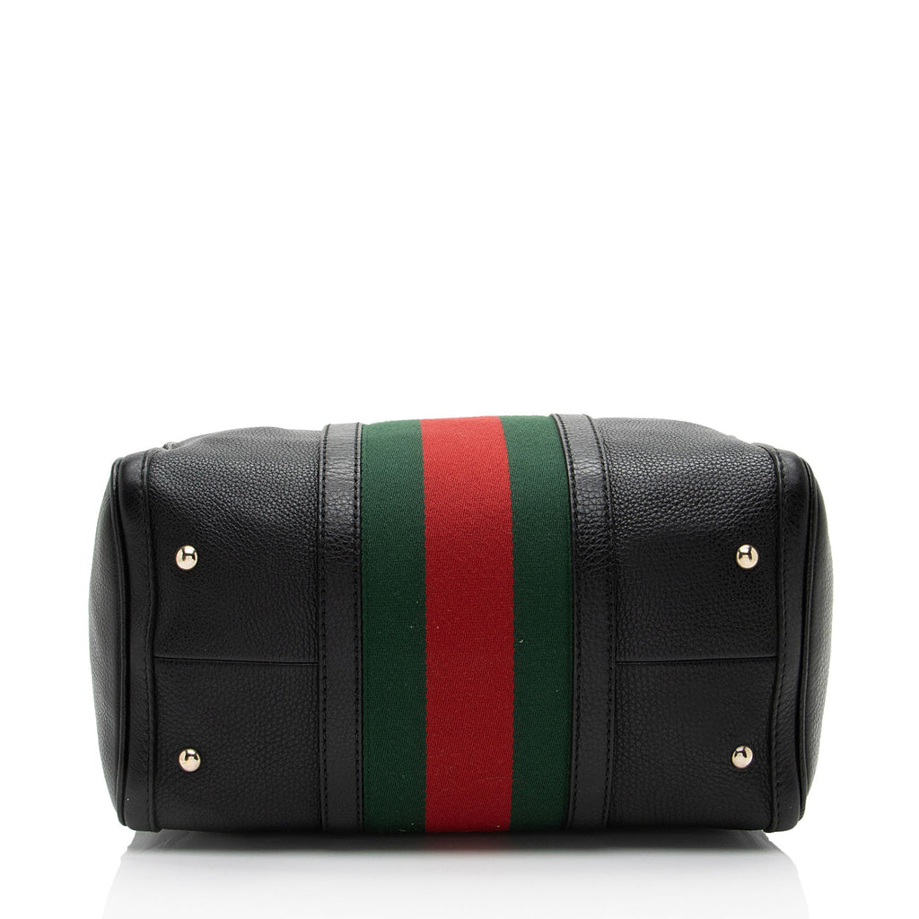 Gucci Leather Vintage Web Joy Medium Boston Bag
