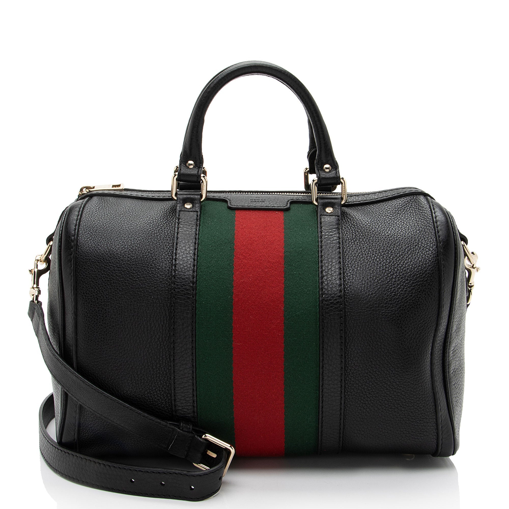 Gucci Leather Vintage Web Joy Medium Boston Bag