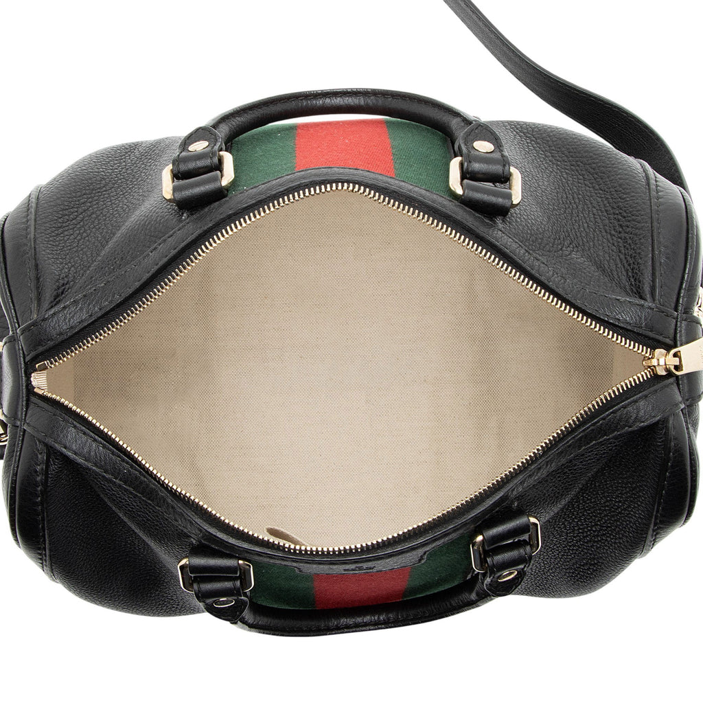 Gucci Leather Vintage Web Joy Medium Boston Bag