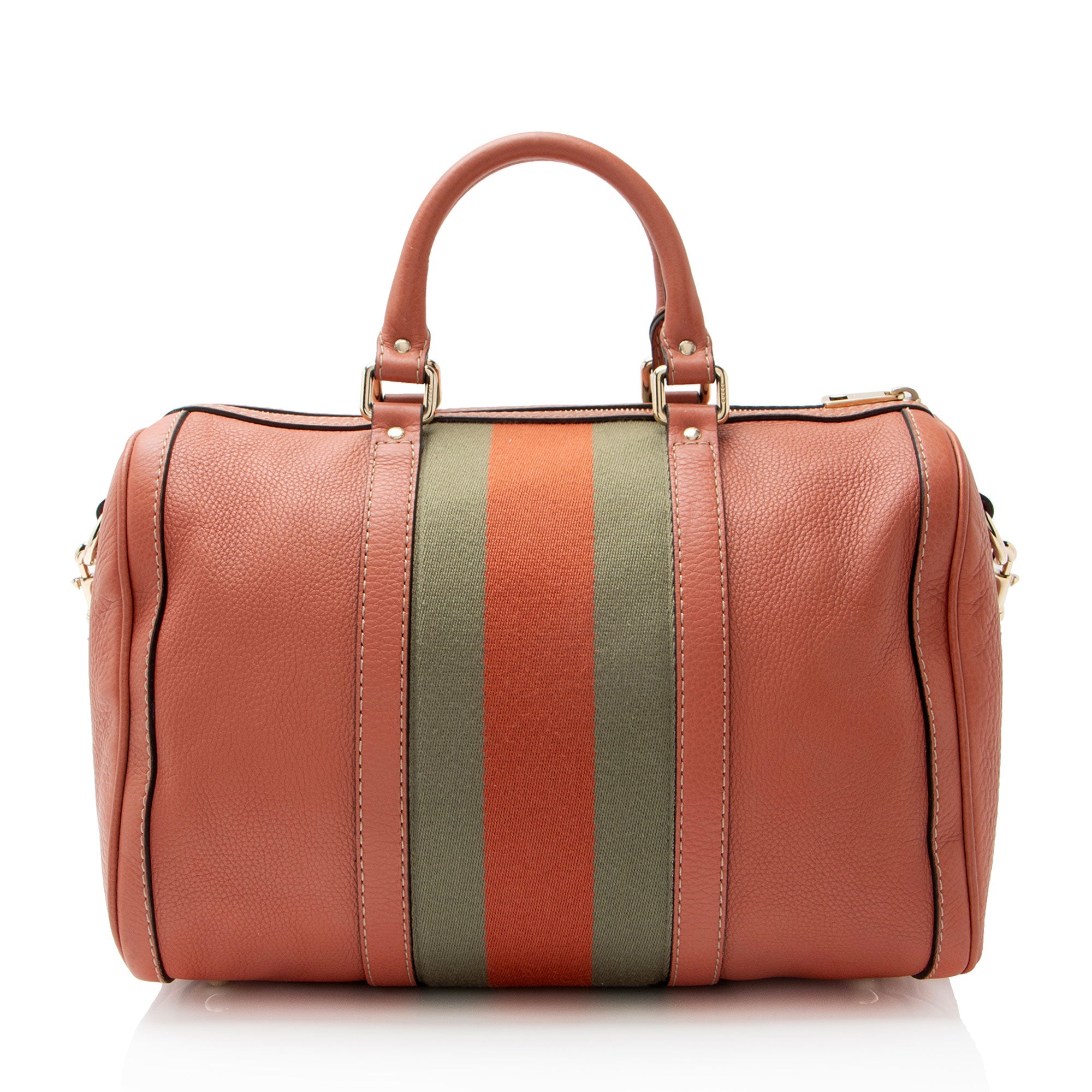 Gucci Leather Vintage Web Joy Medium Boston Bag