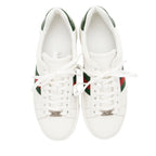 Gucci Leather Web Ace Sneakers - Size 8.5 / 38.5