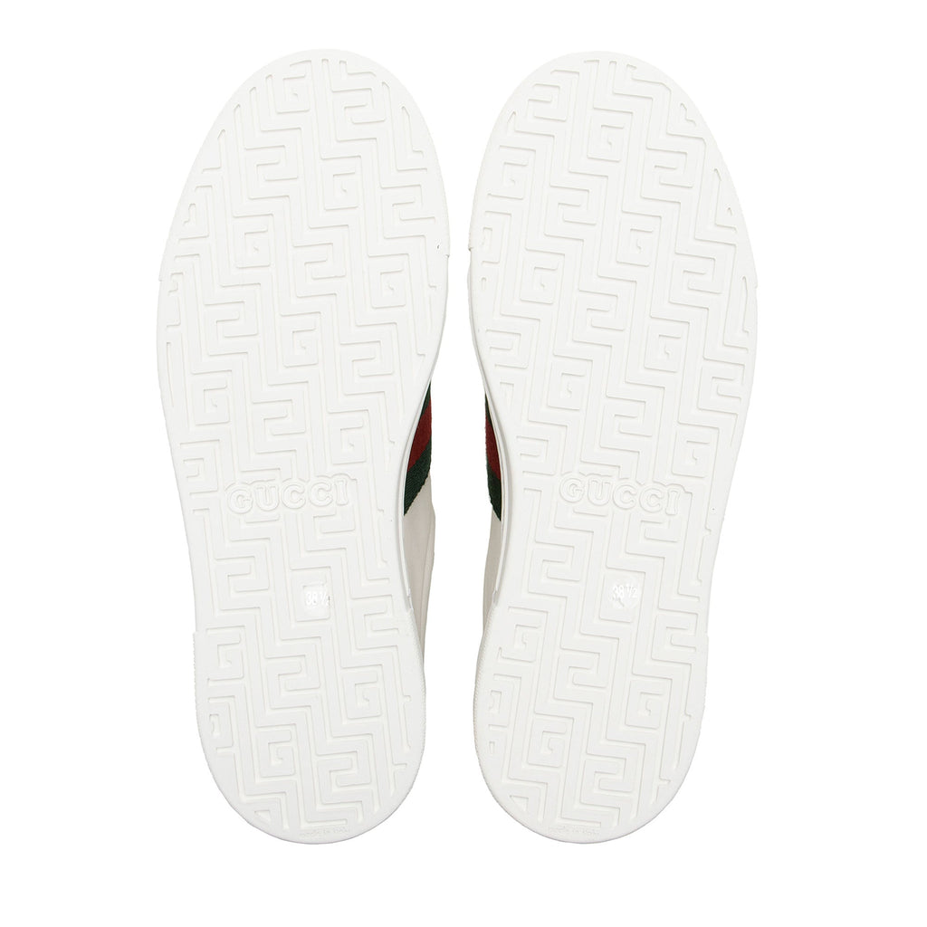 Gucci Leather Web Ace Sneakers - Size 8.5 / 38.5
