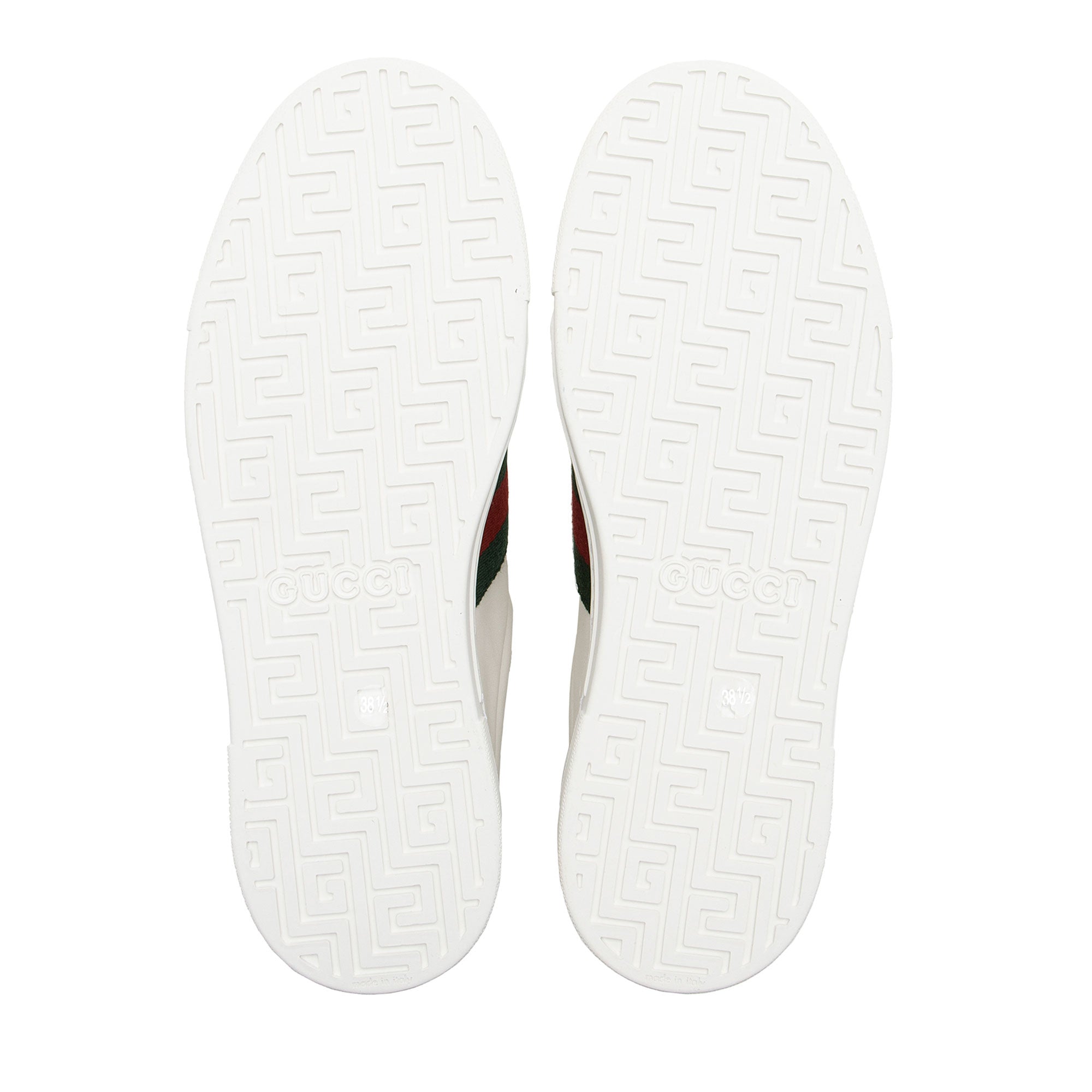 Gucci Leather Web Ace Sneakers - Size 8.5 / 38.5