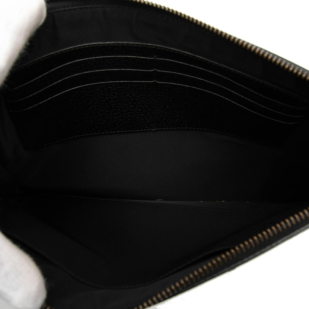 Gucci Leather Web Agora Clutch