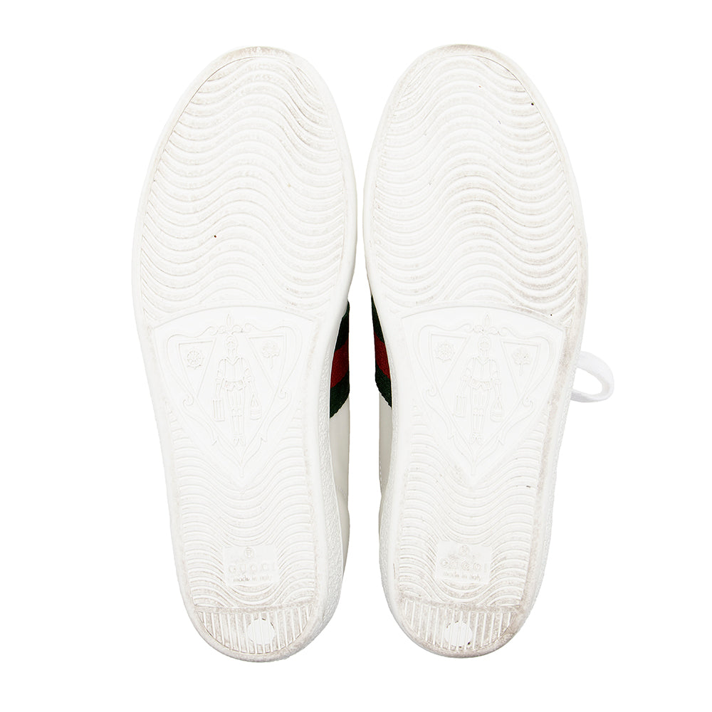 Gucci Leather Web GG Ace Sneakers - Size 7 / 37 (SHF-21670)