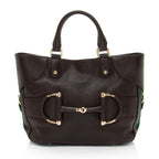 Gucci Leather Web Heritage Horsebit Tote