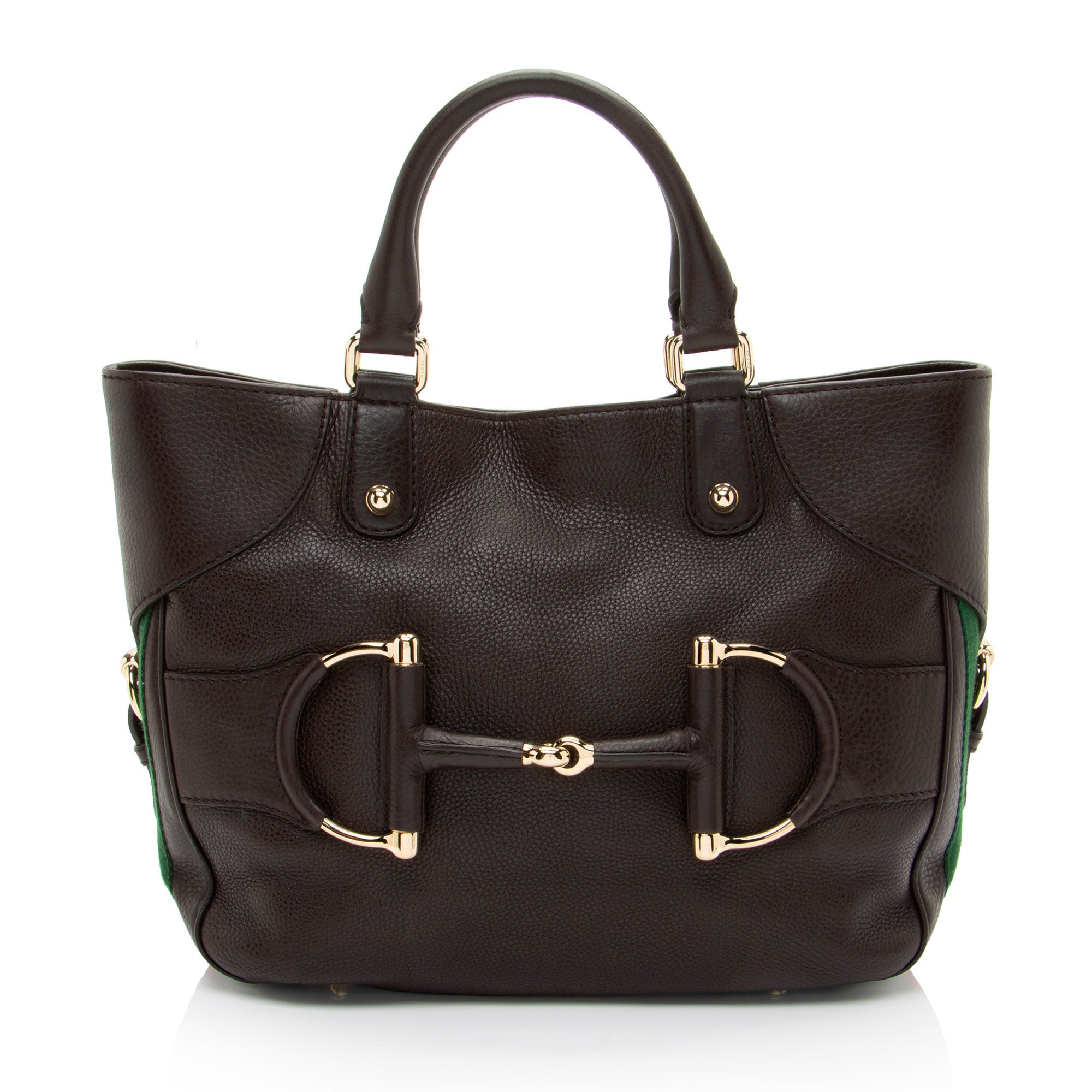 Gucci Leather Web Heritage Horsebit Tote